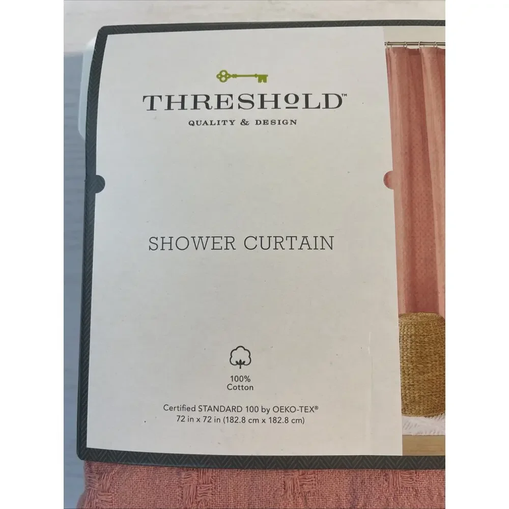 Threshold Diamond Matelesse Fabric Shower Curtain Rose 72